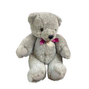 Vtg. Limited Edition Jointed STERLING BEAR Teddy Bear 25th Gray California 14”